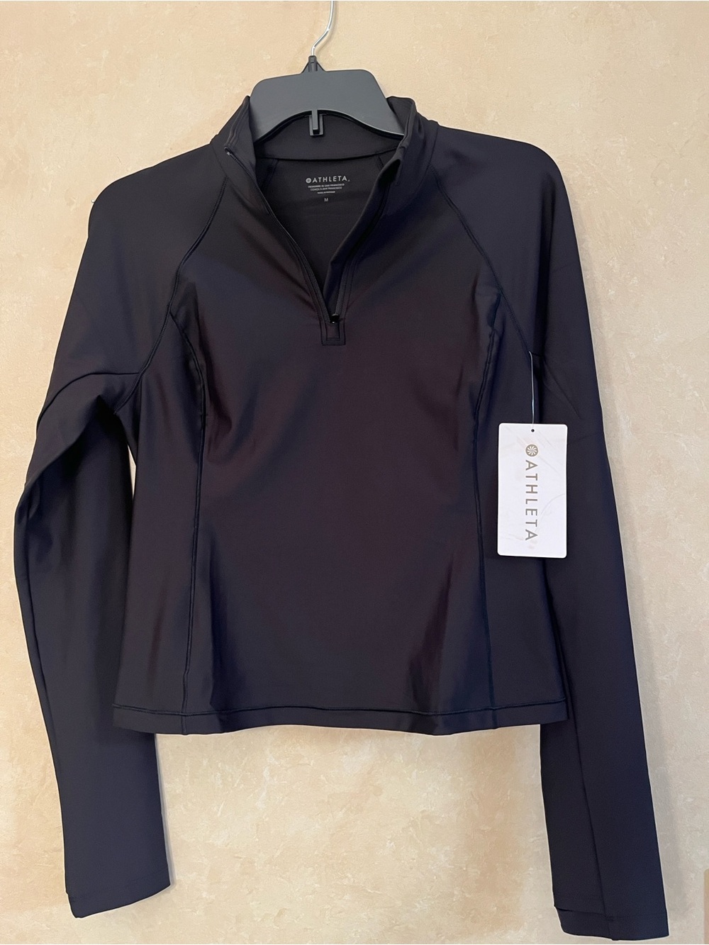 Athleta NEW Black Quarter-Zip Performance Pullover - NWT